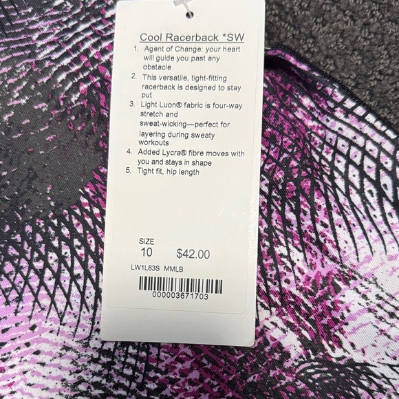 Pink and Black Patterned Racerback Tank Top - Picture 2 of 5